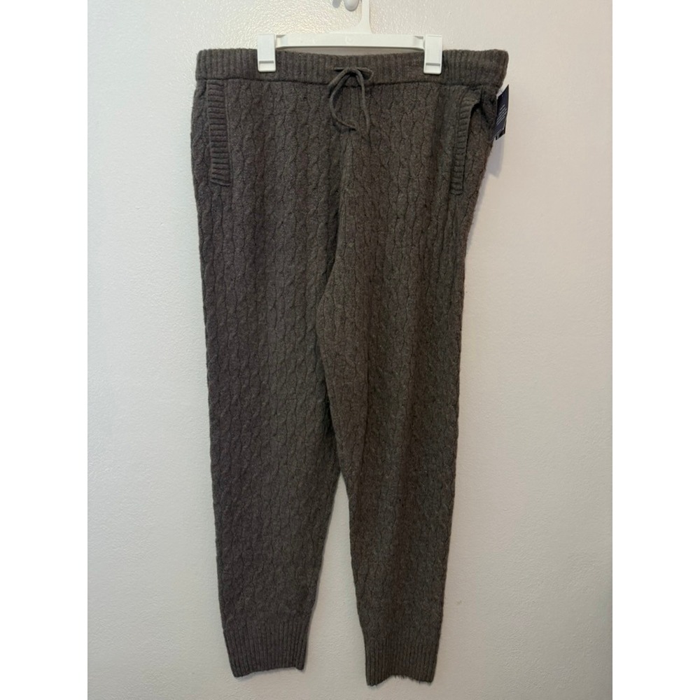 Auden Heather Sable Cable Knit Lounge Pants XXL Brown Joggers NWT